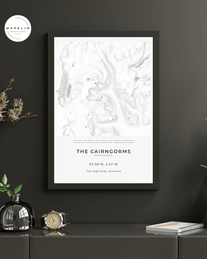 The Central Cairngorms -  Fine Art Map Poster