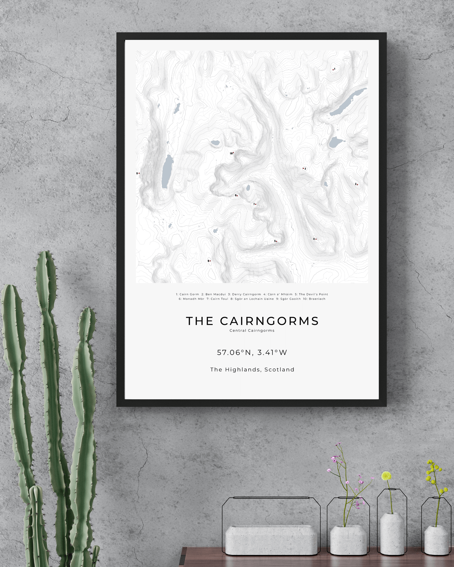 The Central Cairngorms -  Framed Map Poster