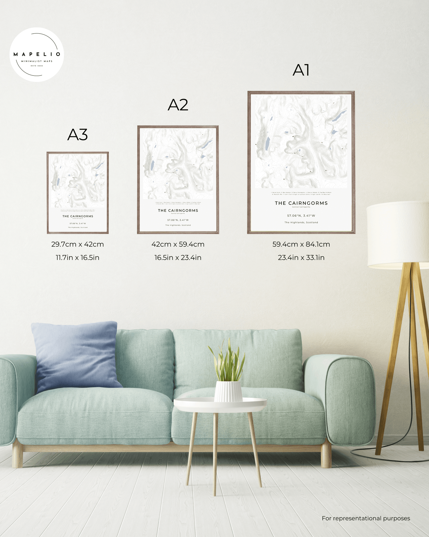 The Central Cairngorms -  Fine Art Map Poster