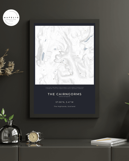 The Central Cairngorms -  Framed Map Poster