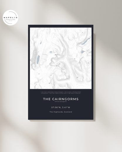 The Central Cairngorms -  Framed Map Poster