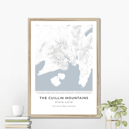 The Cuillin Mountains -  Framed Contour Map Poster