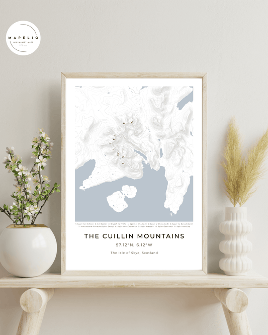 The Cuillin Mountains -  Fine Art Contour Map Poster