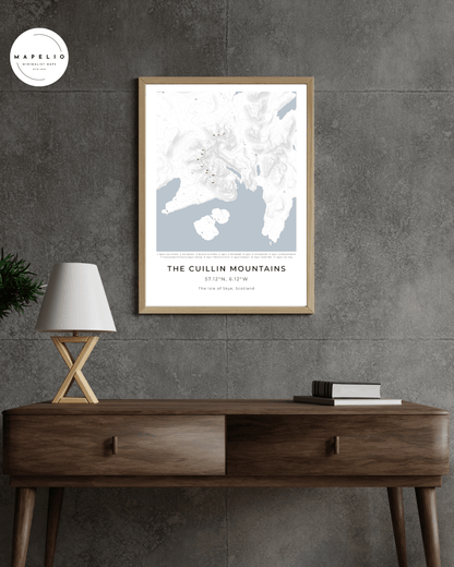 The Cuillin Mountains -  Framed Contour Map Poster