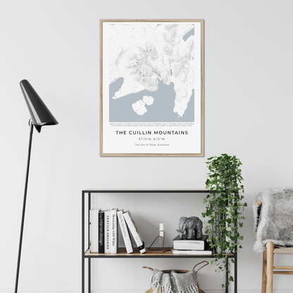 The Cuillin Mountains -  Framed Contour Map Poster