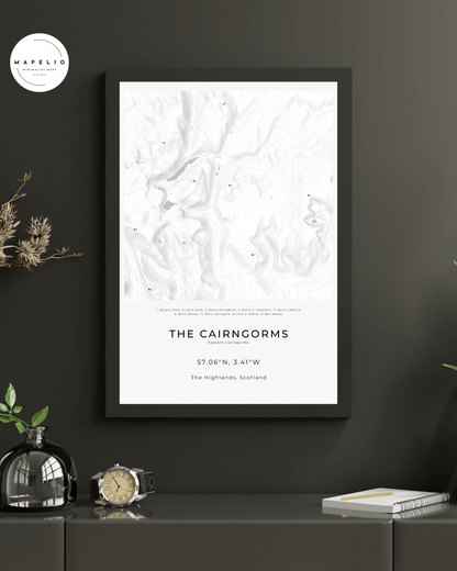 The Eastern Cairngorms -  Fine Art Map Poster