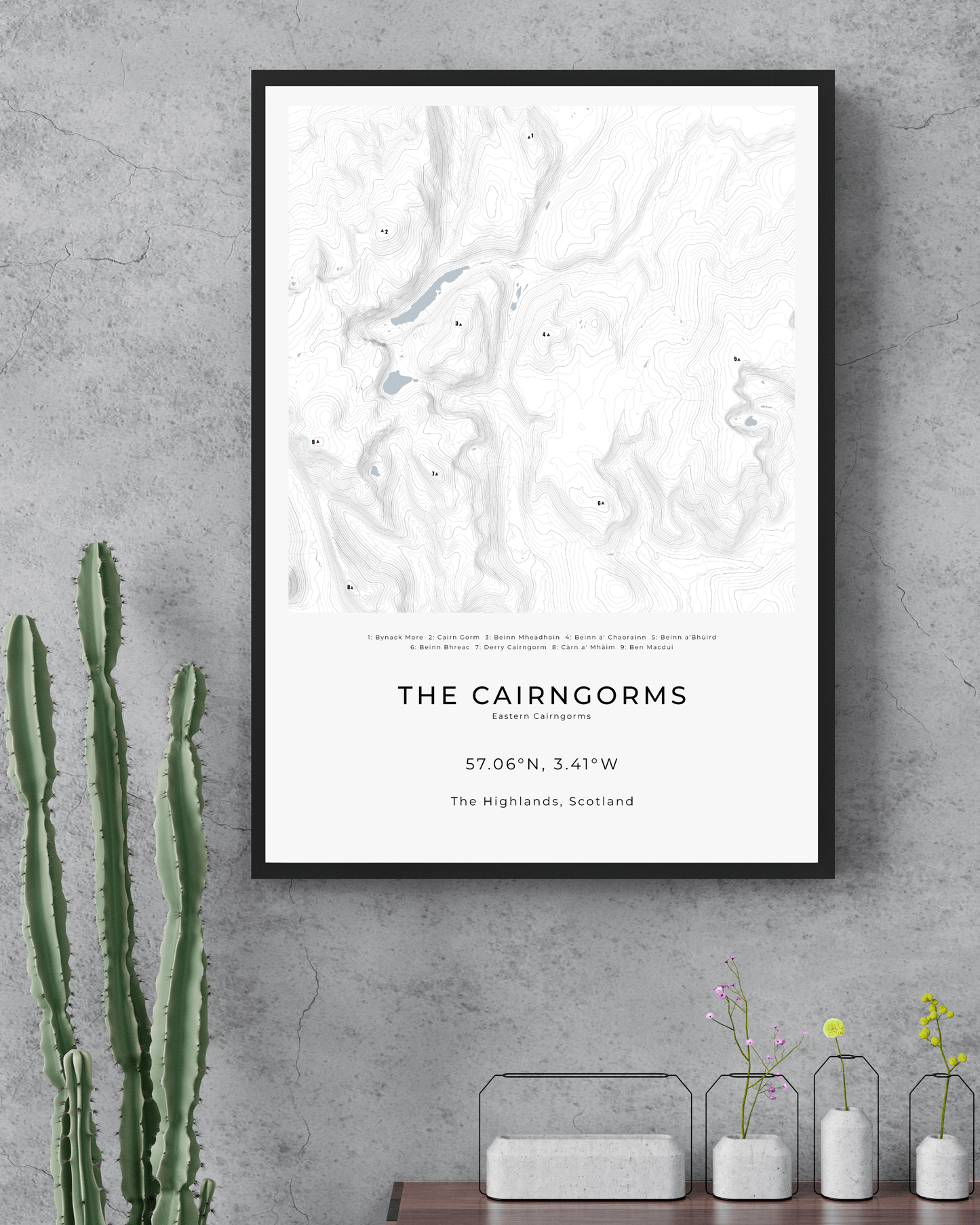 The Eastern Cairngorms -  Framed Map Poster