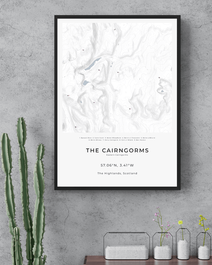 The Eastern Cairngorms -  Fine Art Map Poster