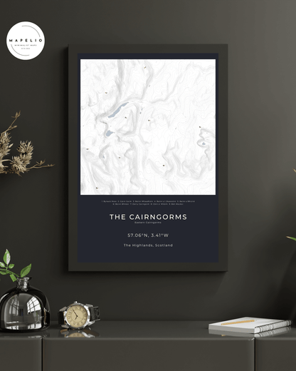 The Eastern Cairngorms -  Fine Art Map Poster