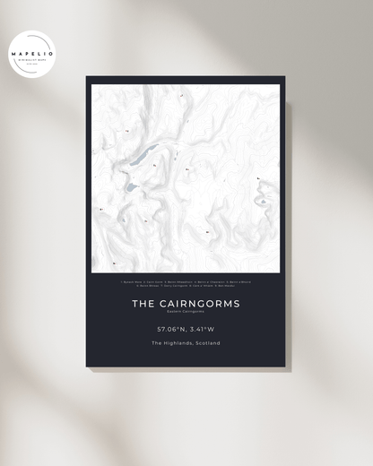 The Eastern Cairngorms -  Fine Art Map Poster