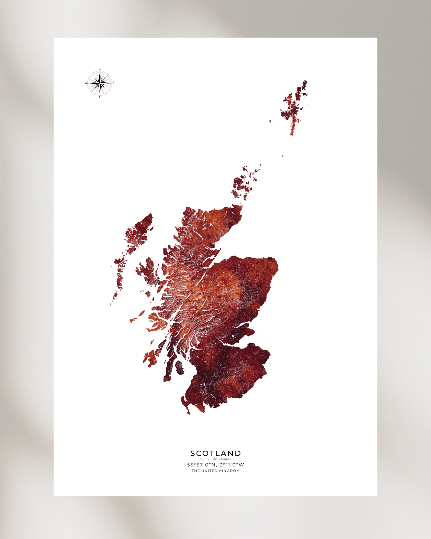 Scotland - Fine Art Topographical Map