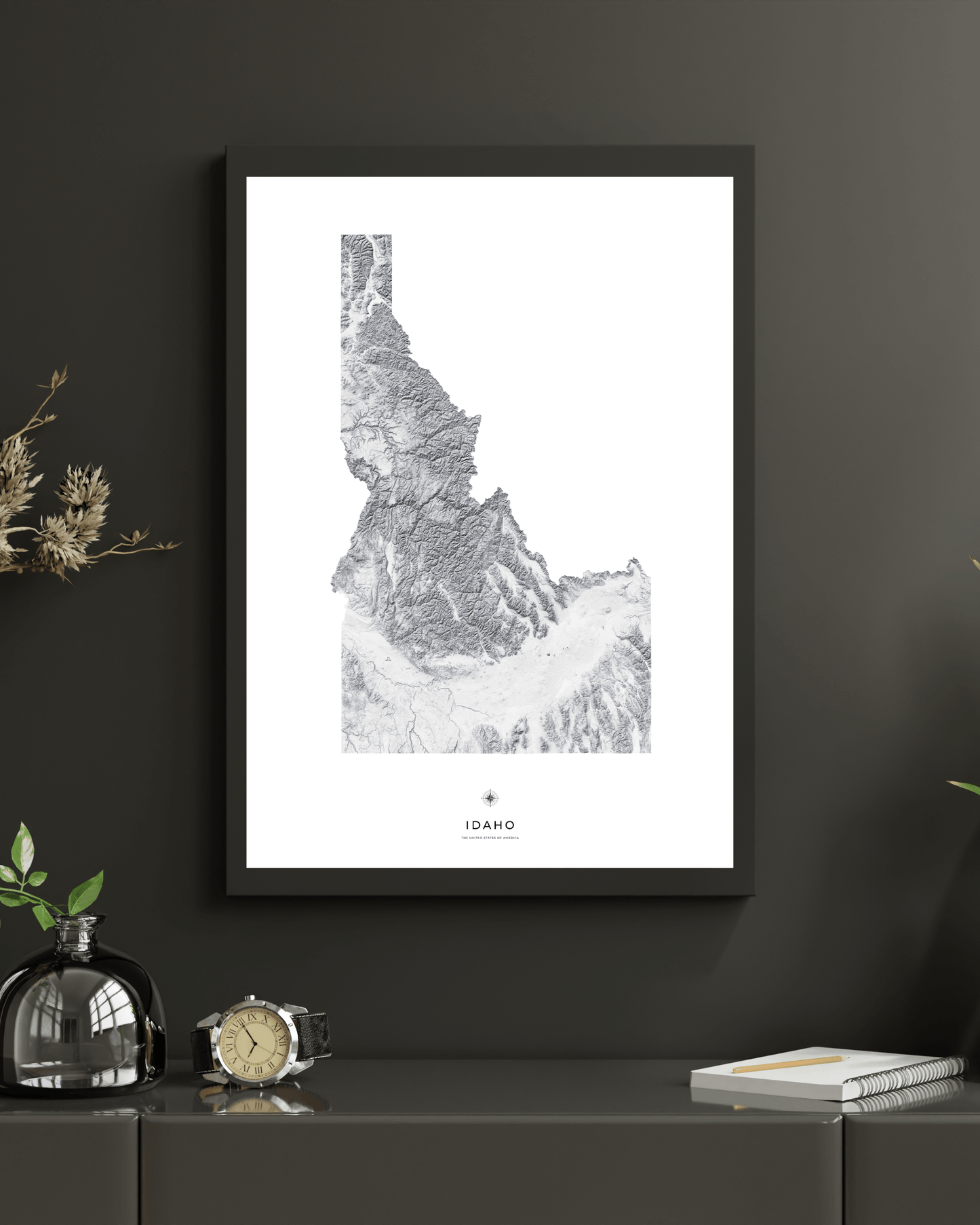 Idaho - Fine Art Topographical Map Print