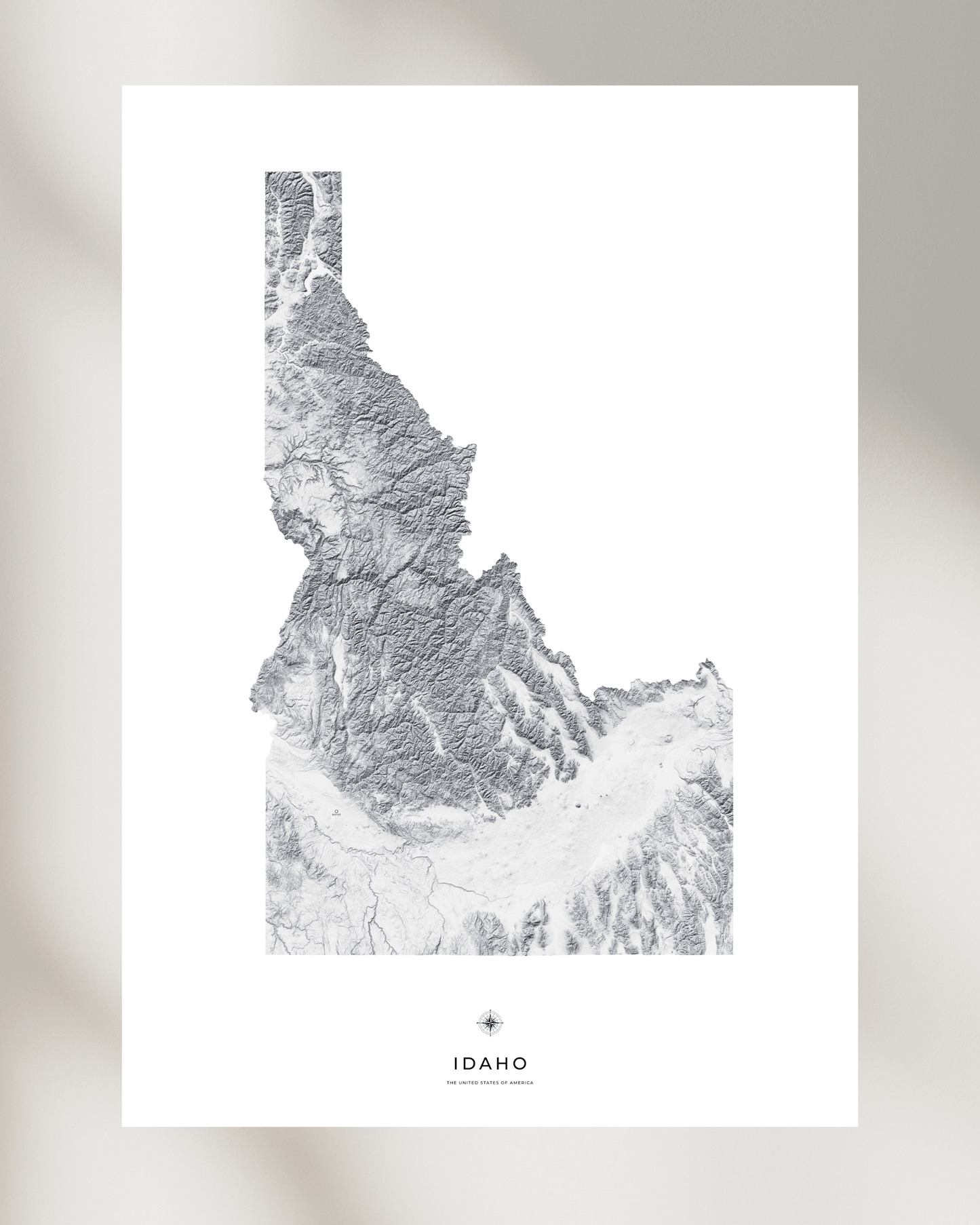 Idaho - Fine Art Topographical Map Print