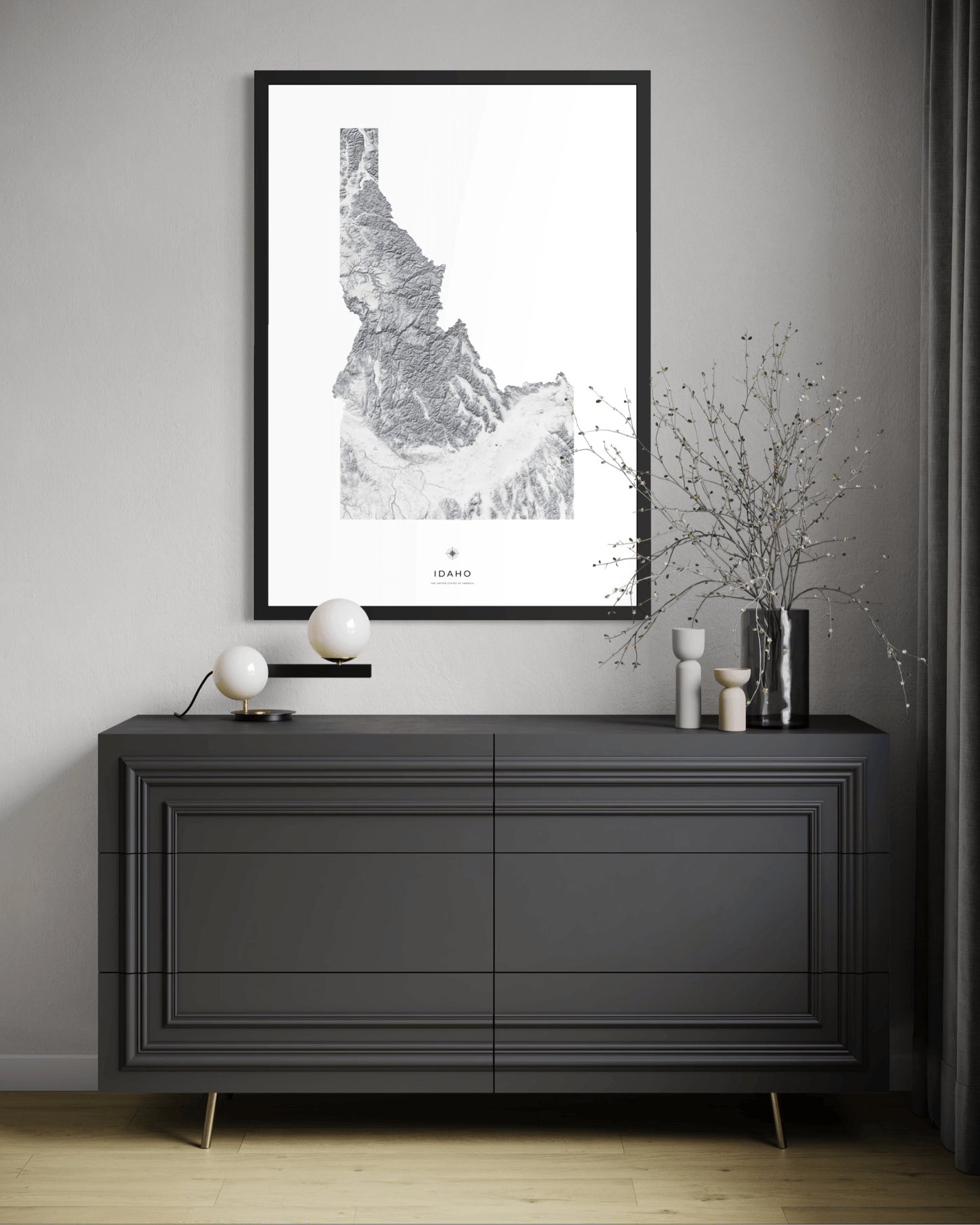 Idaho - Fine Art Topographical Map Print