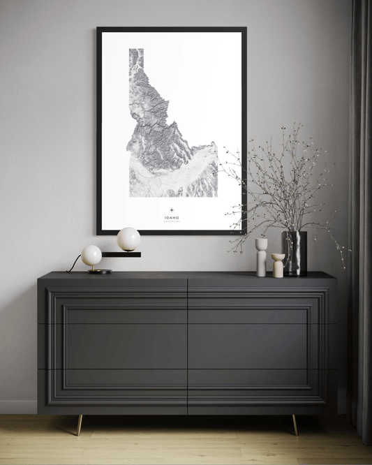 Idaho - Fine Art Topographical Map Print