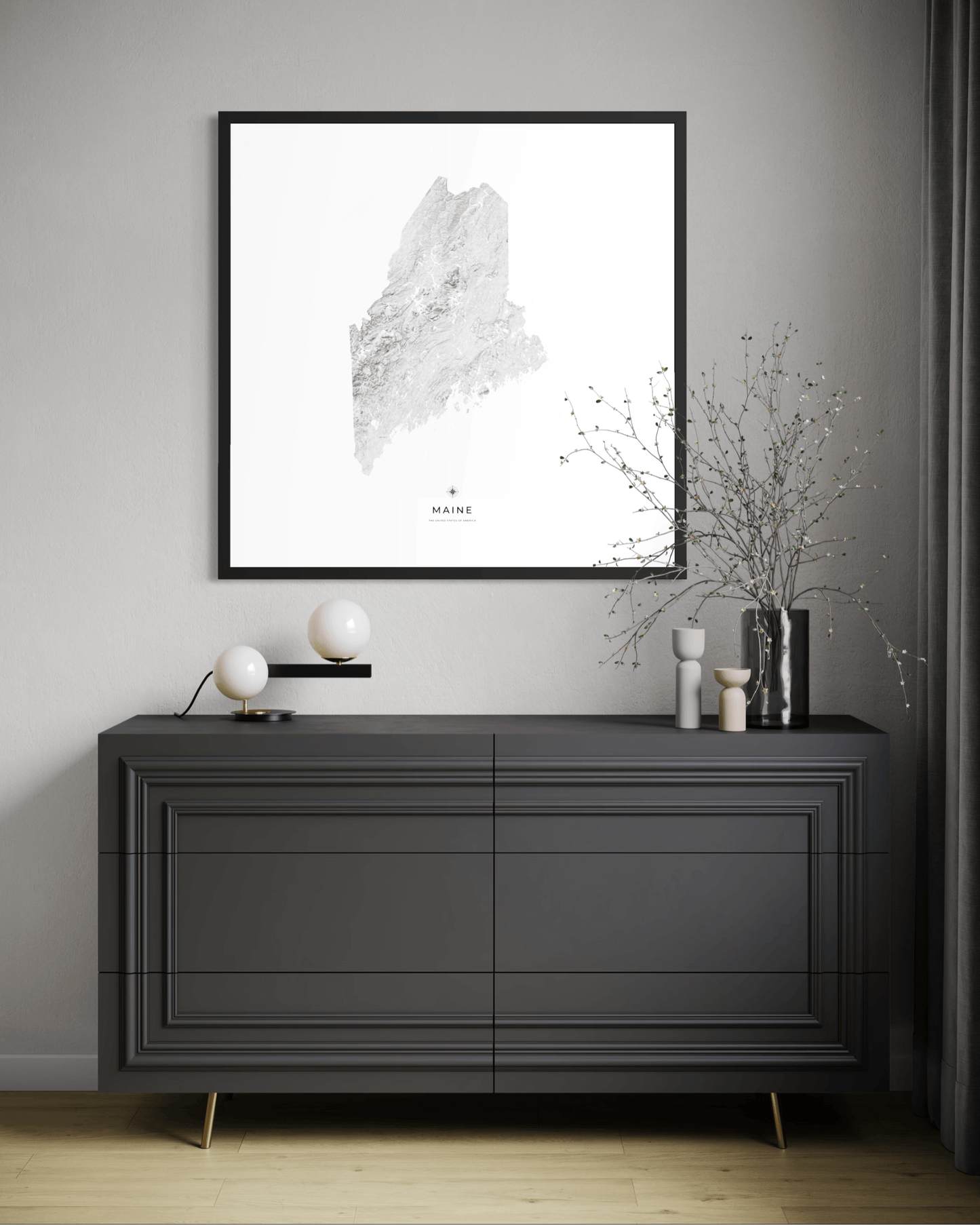 Maine - Fine Art Topographical Map Print