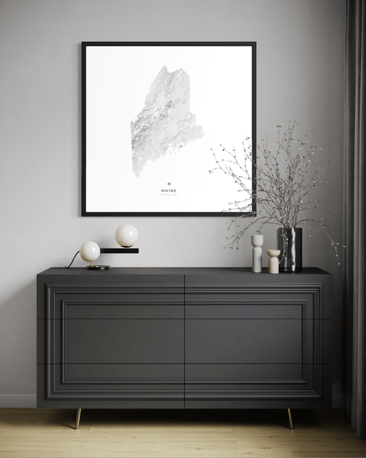 Maine - Fine Art Topographical Map Print