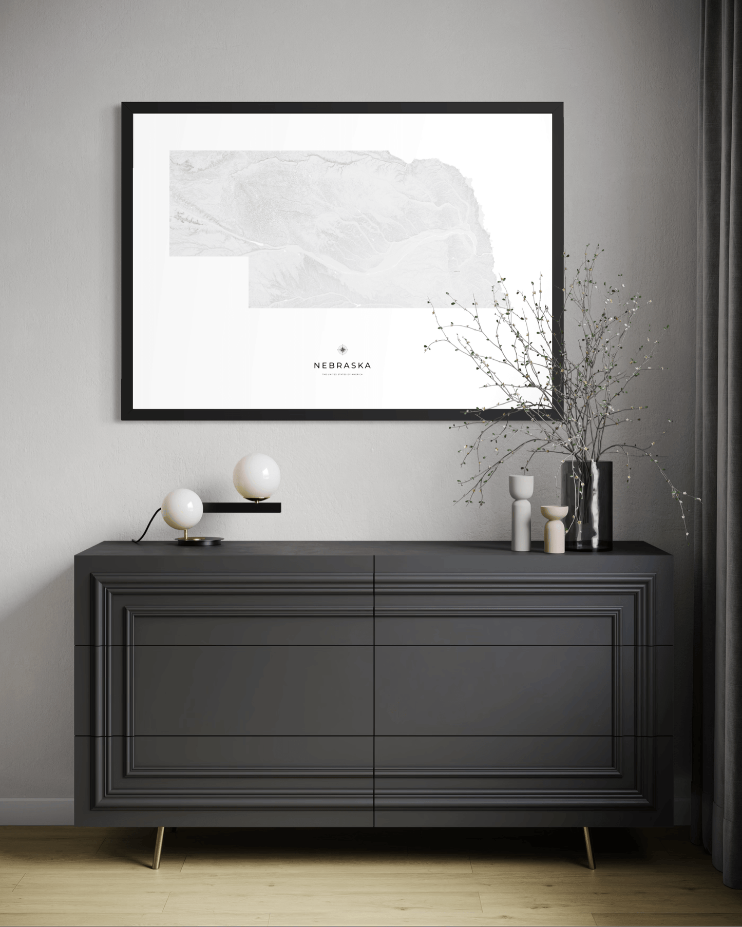 Nebraska - Fine Art Topographical Map Print