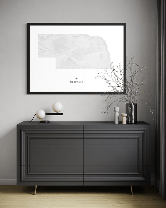 Nebraska - Fine Art Topographical Map Print