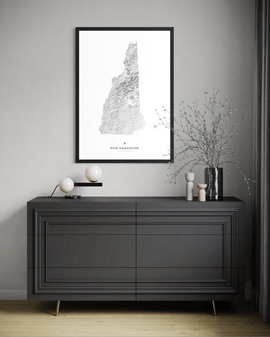 New Hampshire - Fine Art Topographical Map Print