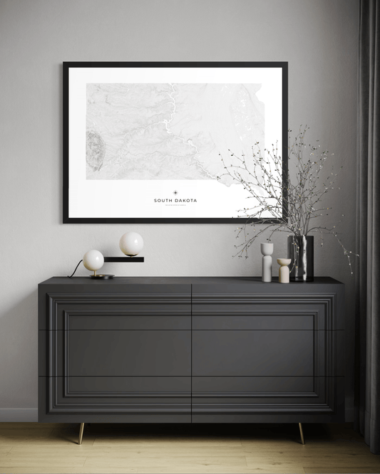 South Dakota - Fine Art Topographical Map Print