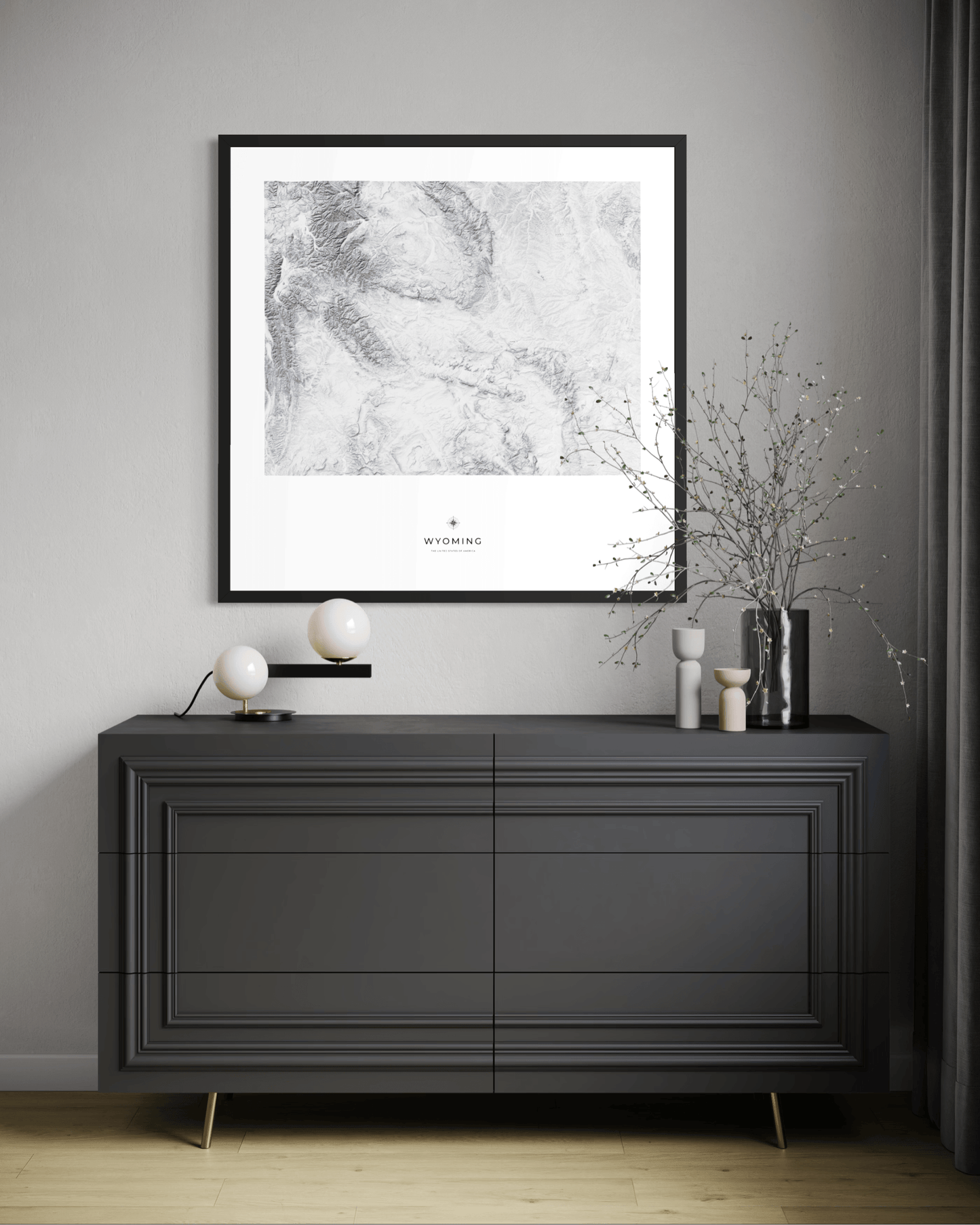 Wyoming - Fine Art Topographical Map Print