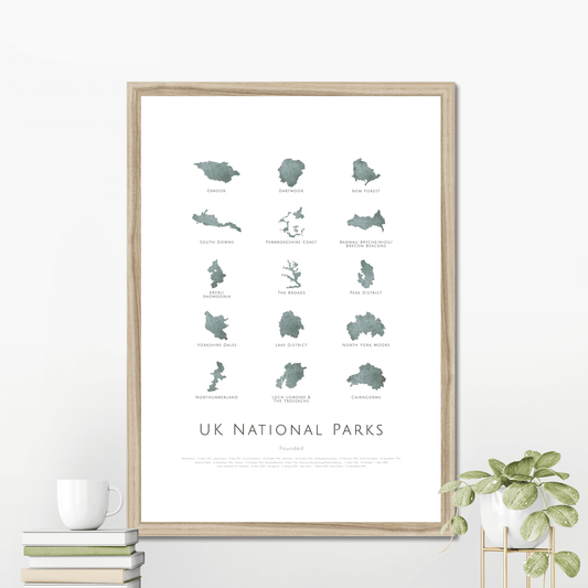 UK National Parks -  Framed & Mounted Map