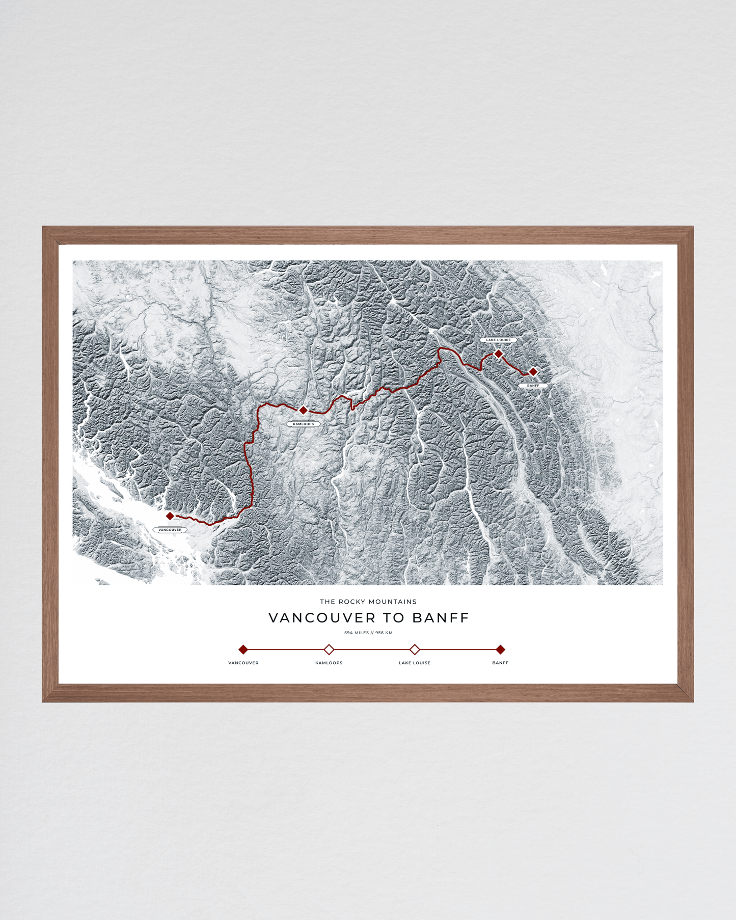 Vancouver to Banff - The Rocky Mountains Railway Map