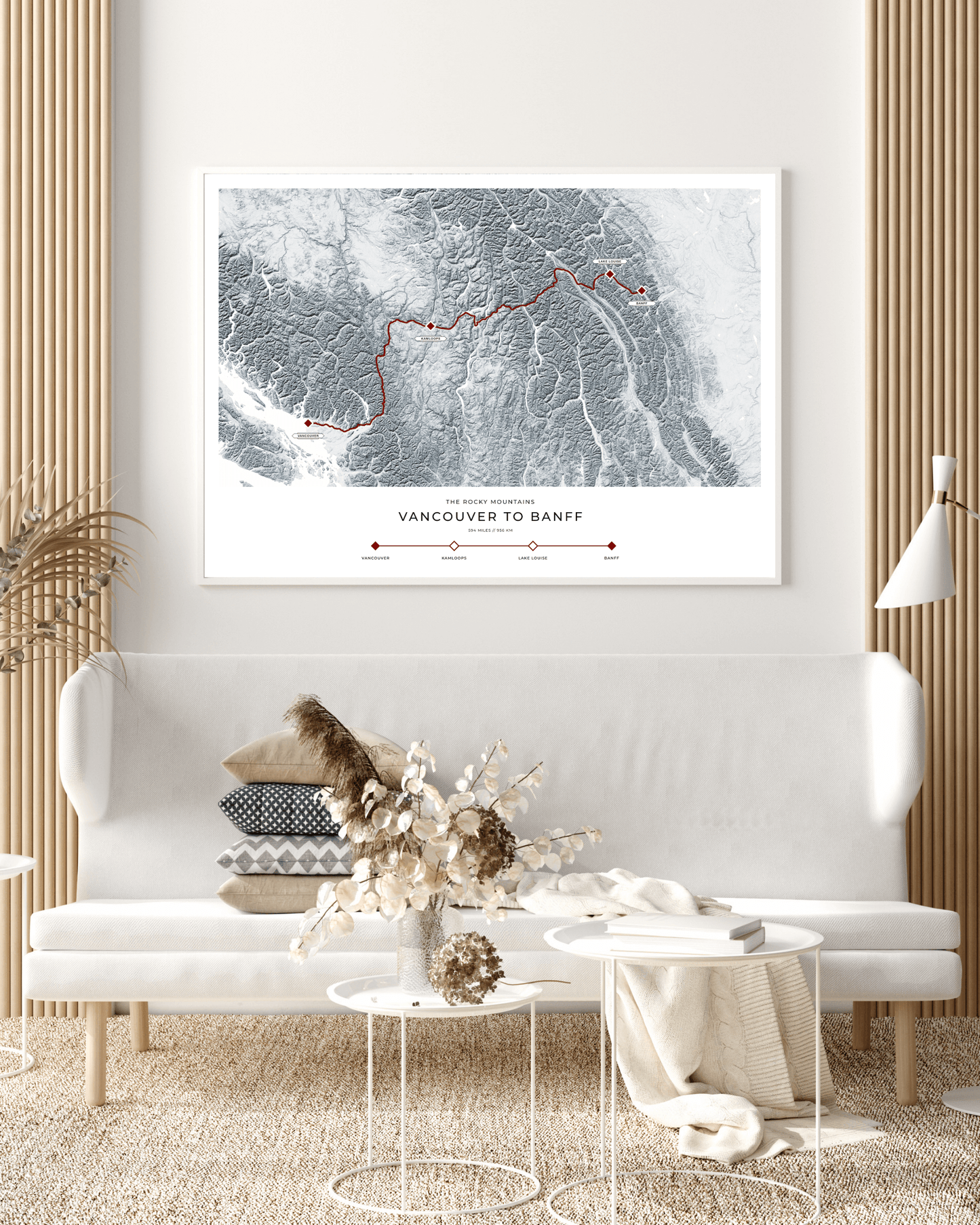 Vancouver to Banff - The Rocky Mountains Railway Map