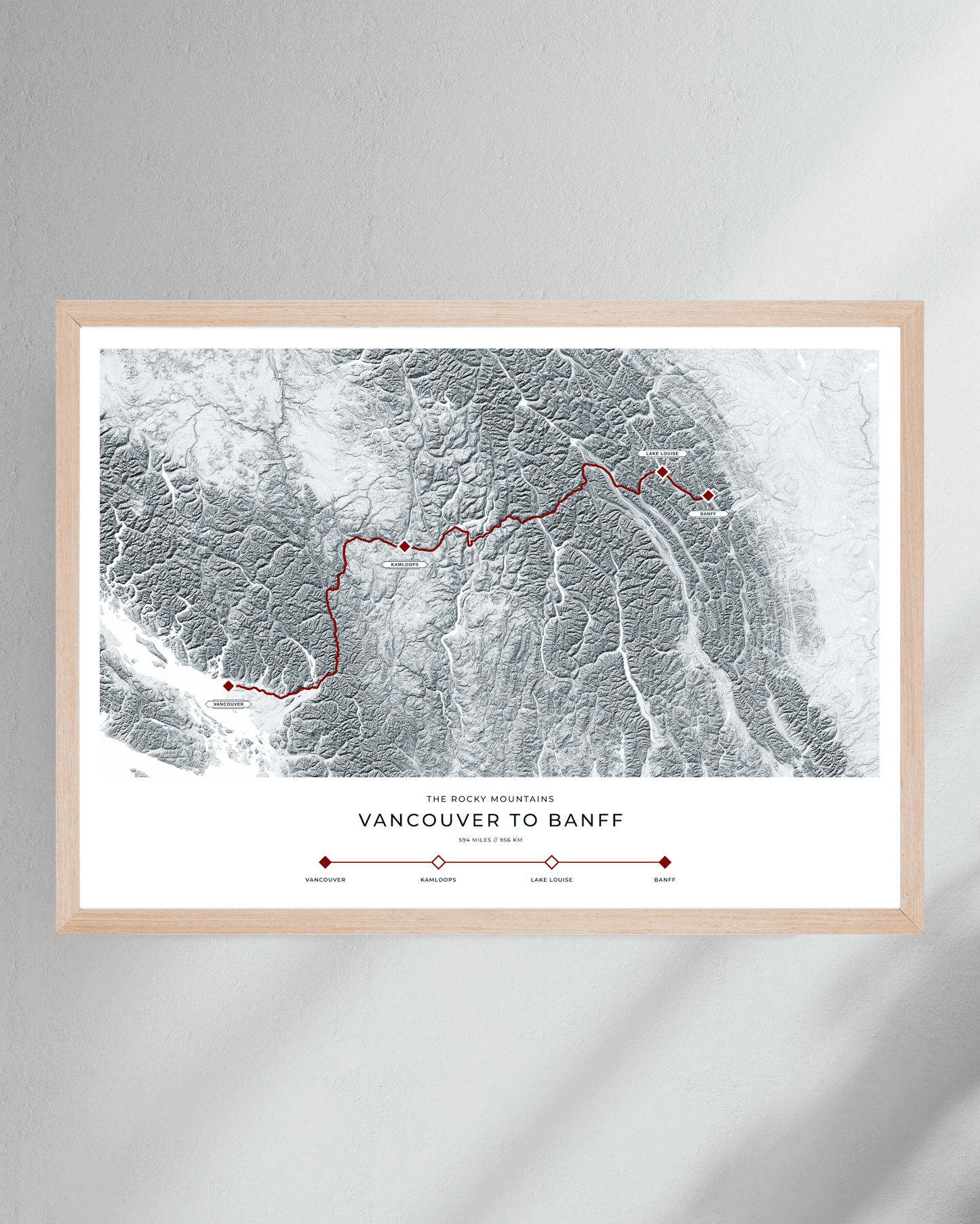 Vancouver to Banff - The Rocky Mountains Railway Map