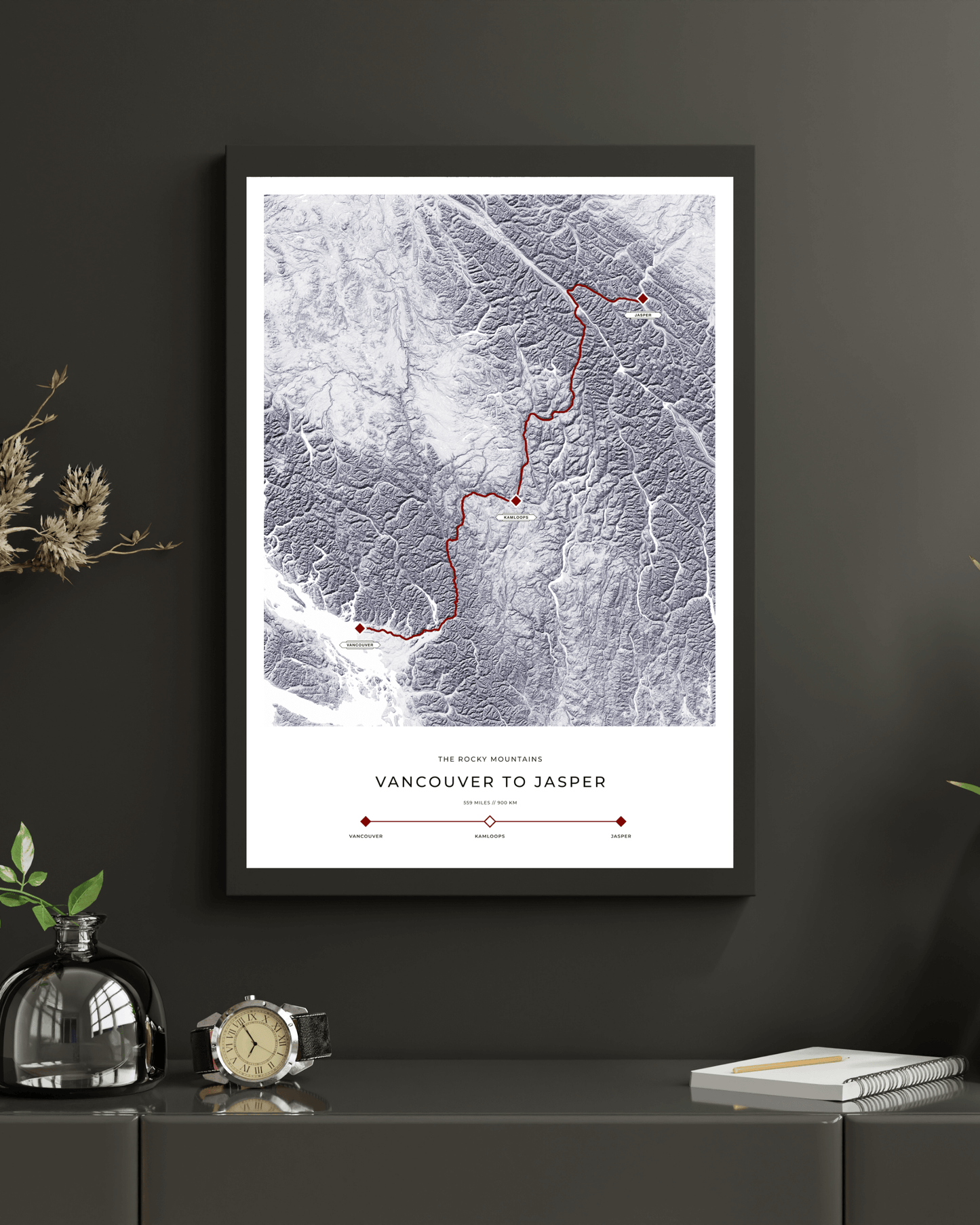 Vancouver to Jasper - The Rocky Mountains Railway Map