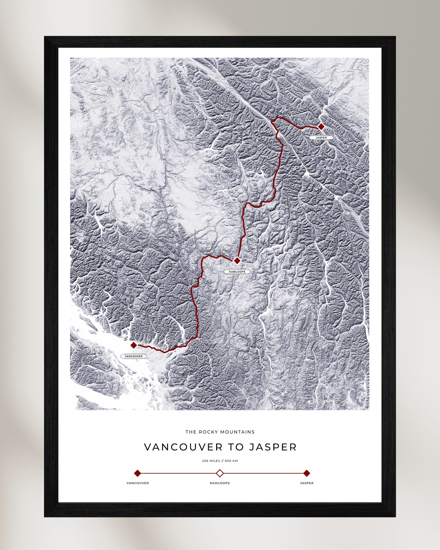 Vancouver to Jasper - The Rocky Mountains Railway Map