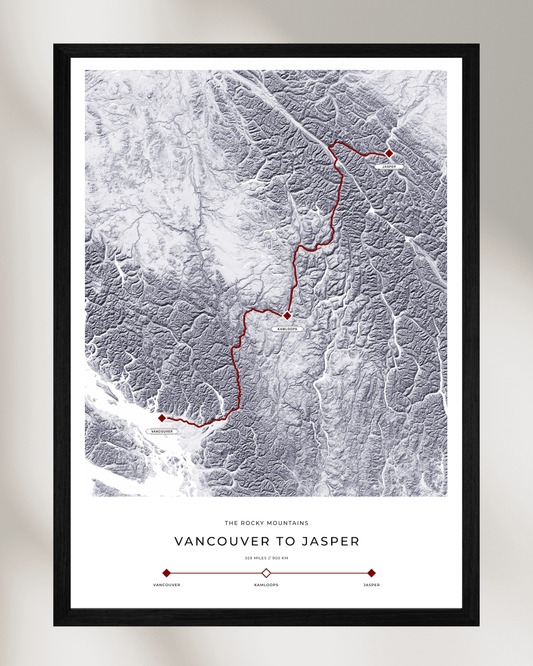 Vancouver to Jasper - The Rocky Mountains Railway Map