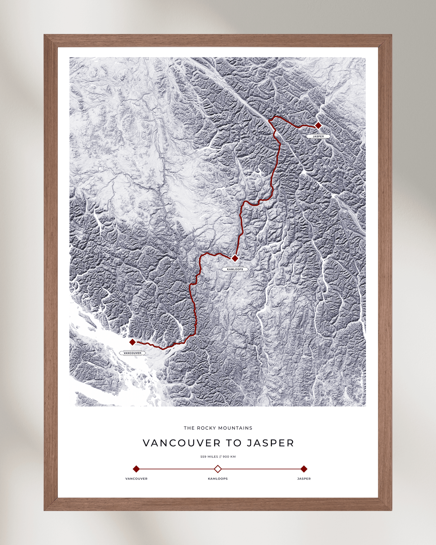 Vancouver to Jasper - The Rocky Mountains Railway Map