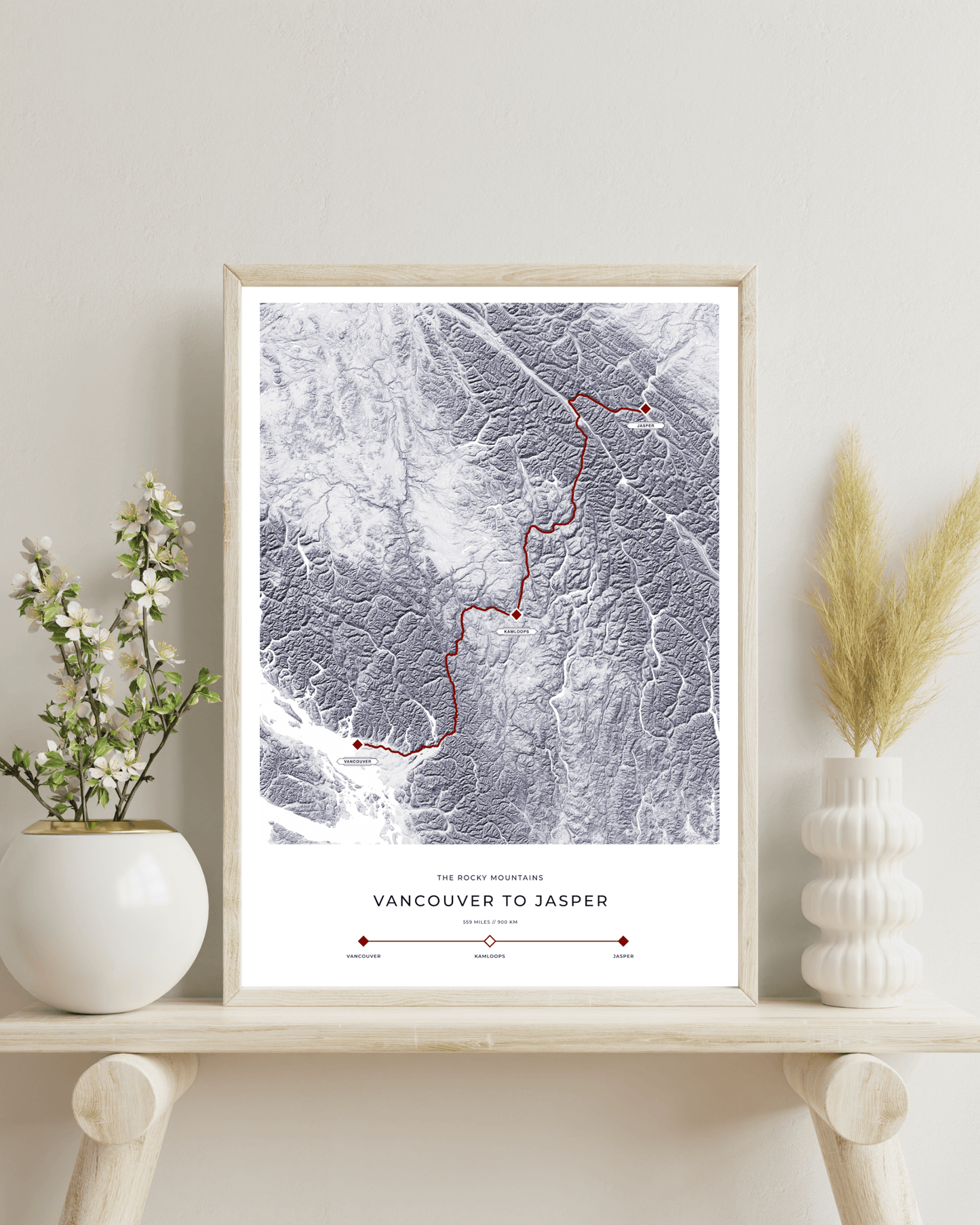 Vancouver to Jasper - The Rocky Mountains Railway Map