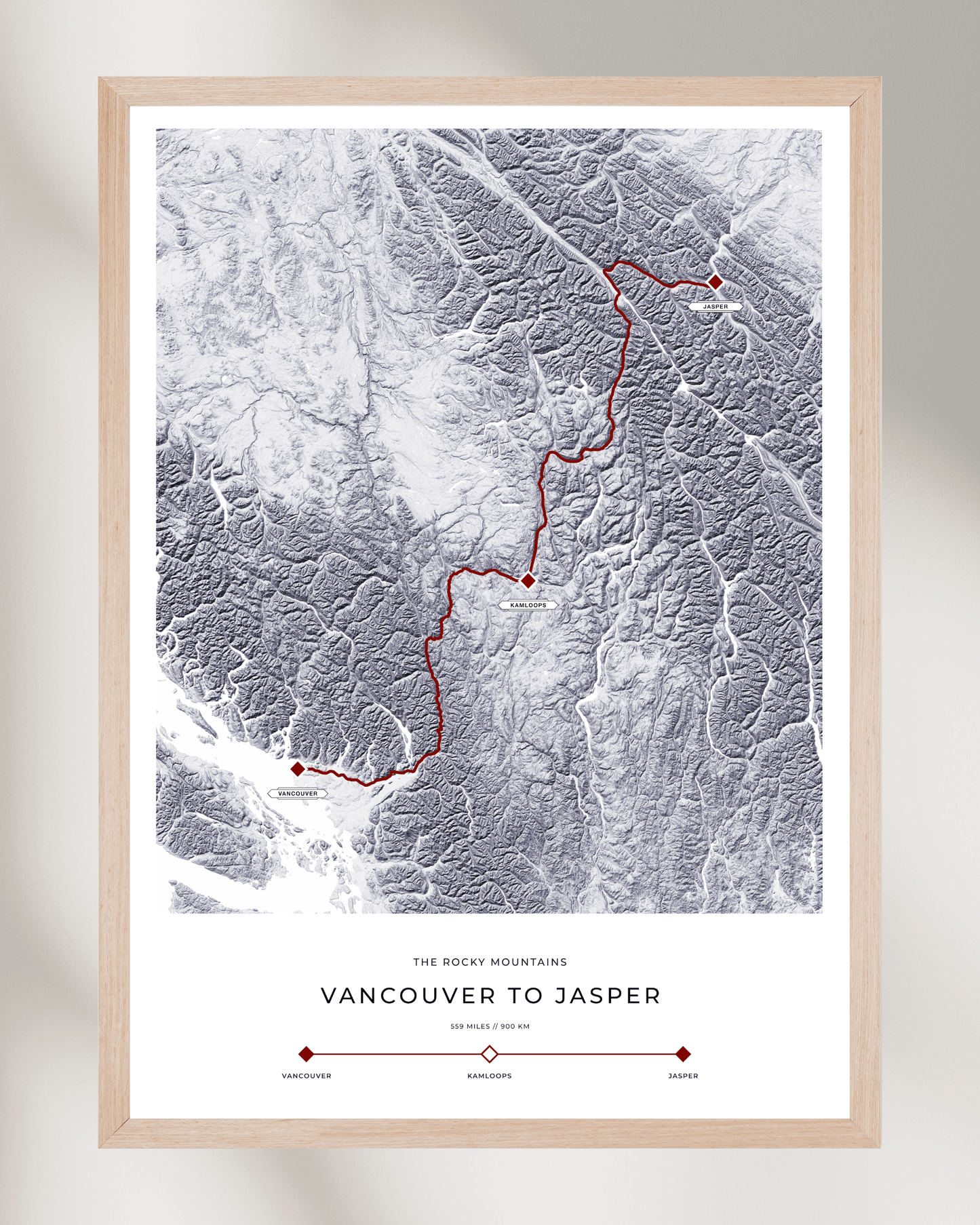 Vancouver to Jasper - The Rocky Mountains Railway Map