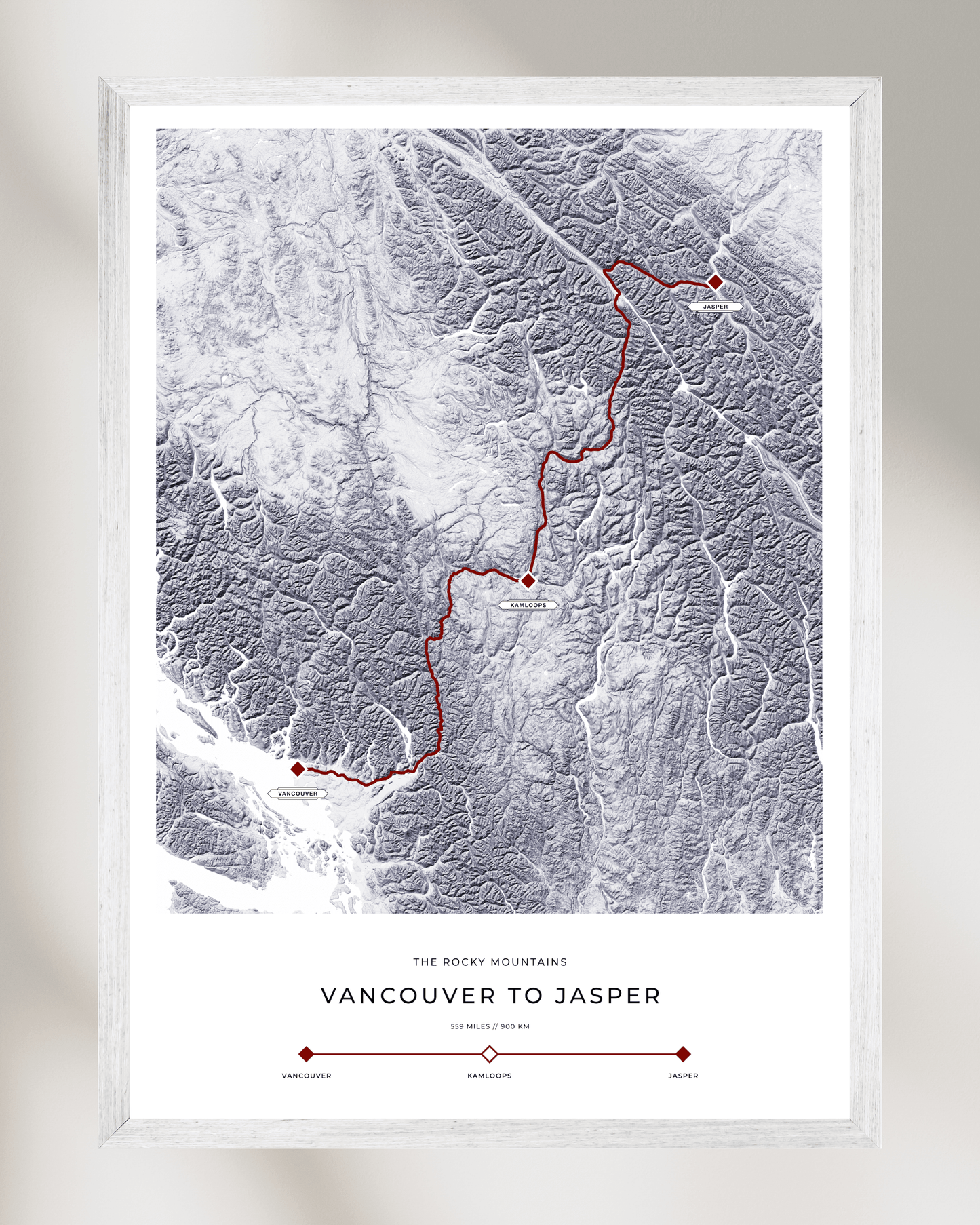 Vancouver to Jasper - The Rocky Mountains Railway Map