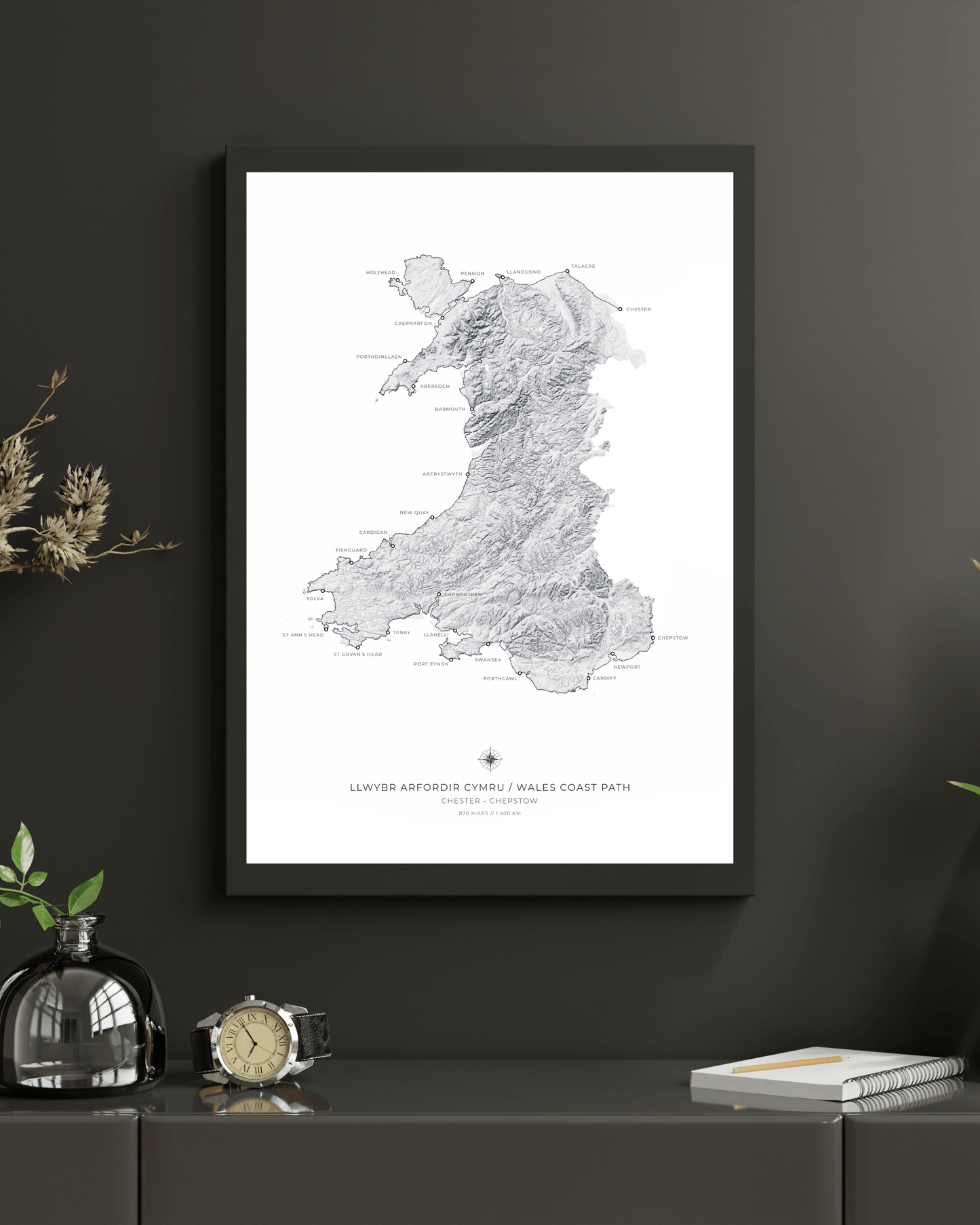 Wales Coast Path - Fine Art Topographical Map Print