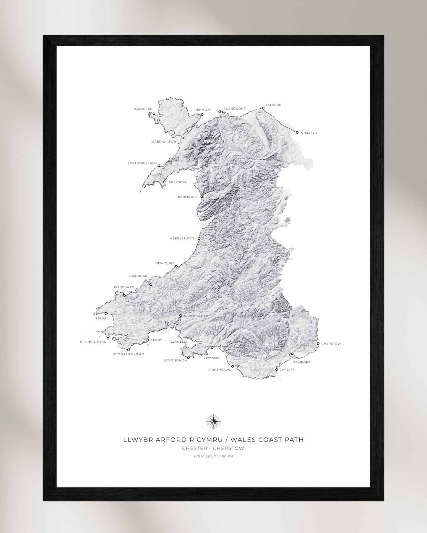 Wales Coast Path - Fine Art Topographical Map Print
