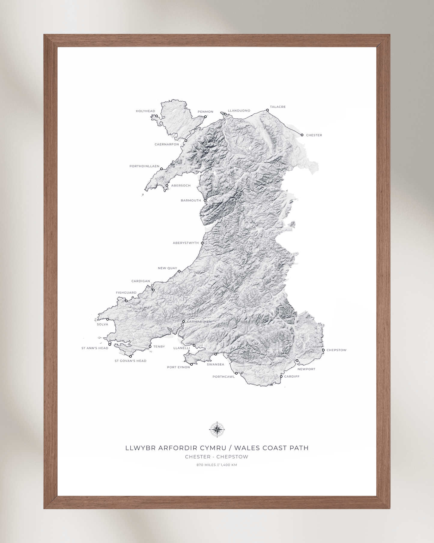 Wales Coast Path - Fine Art Topographical Map Print