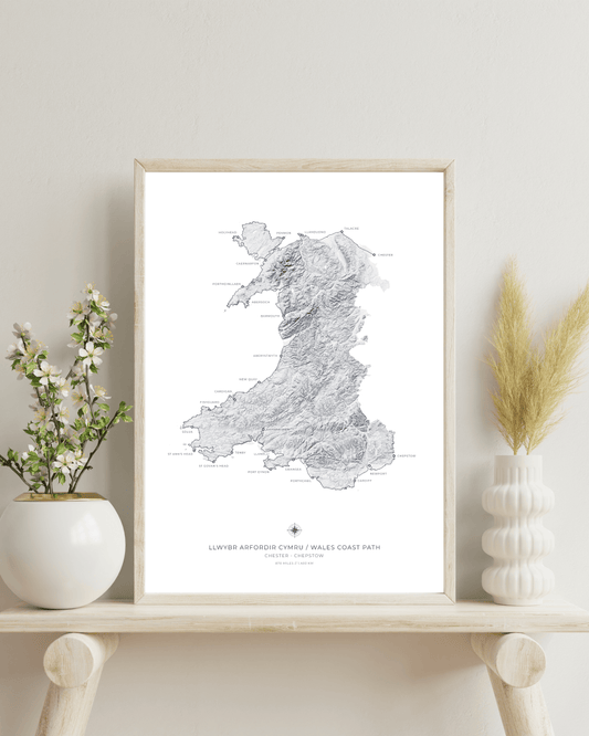 Wales Coast Path - Fine Art Topographical Map Print