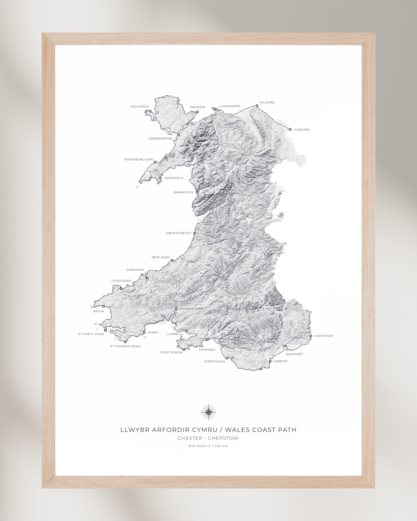 Wales Coast Path - Fine Art Topographical Map Print