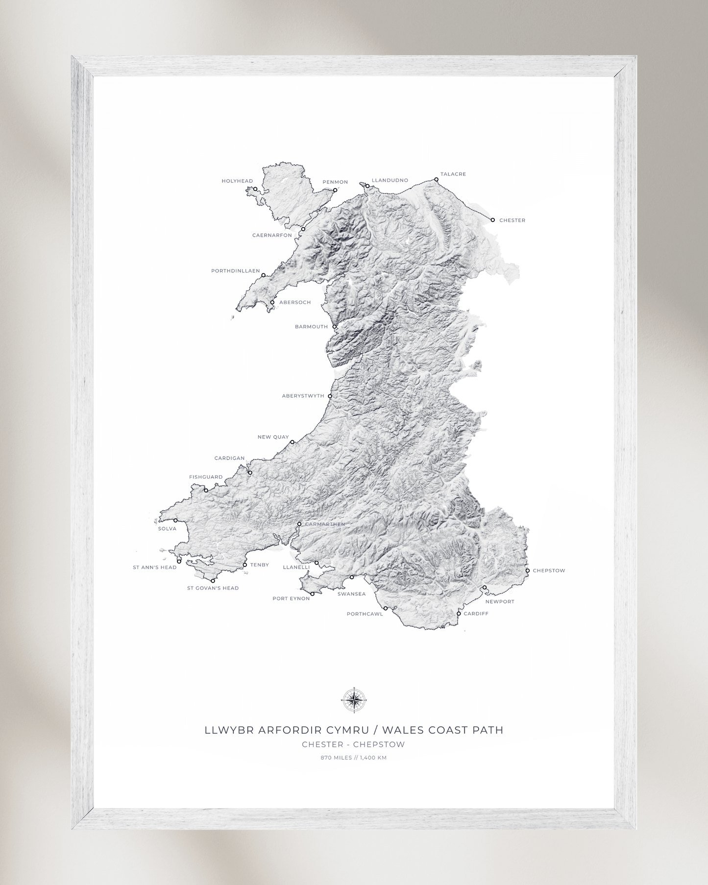 Wales Coast Path - Fine Art Topographical Map Print
