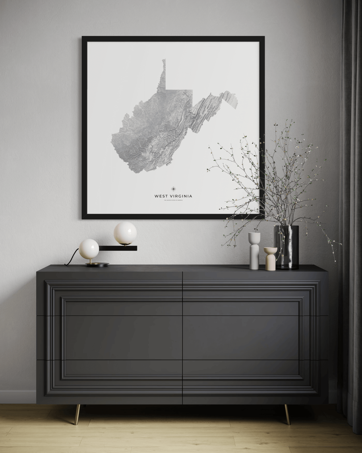 West Virginia - Fine Art Topographical Map Print