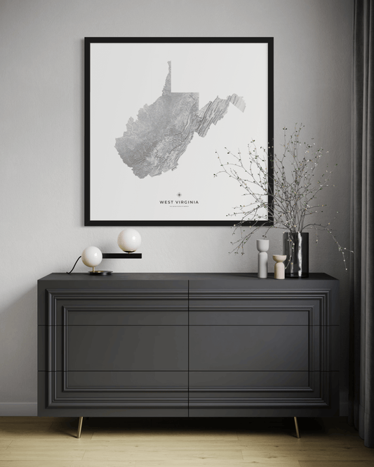 West Virginia - Fine Art Topographical Map Print