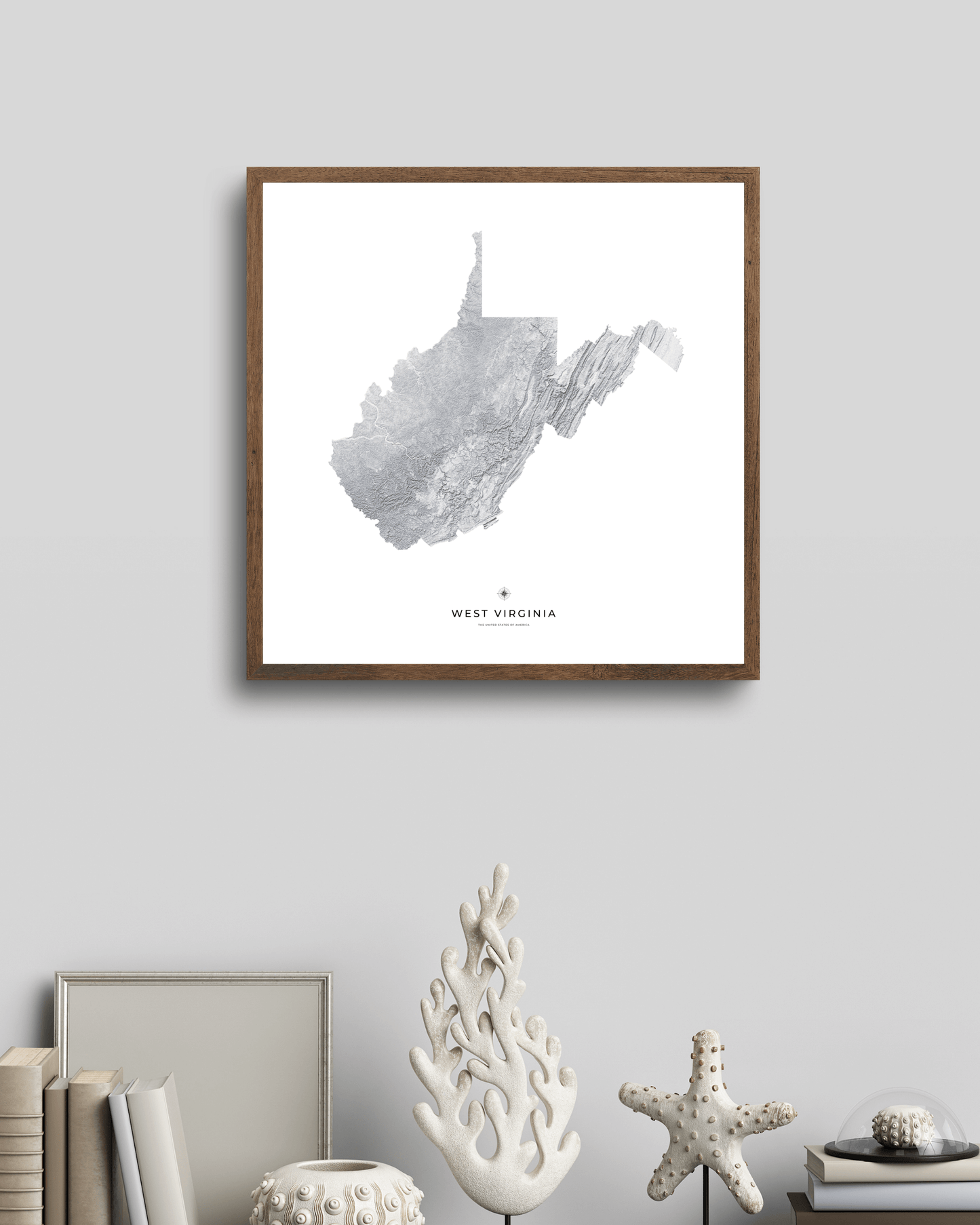 West Virginia - Fine Art Topographical Map Print