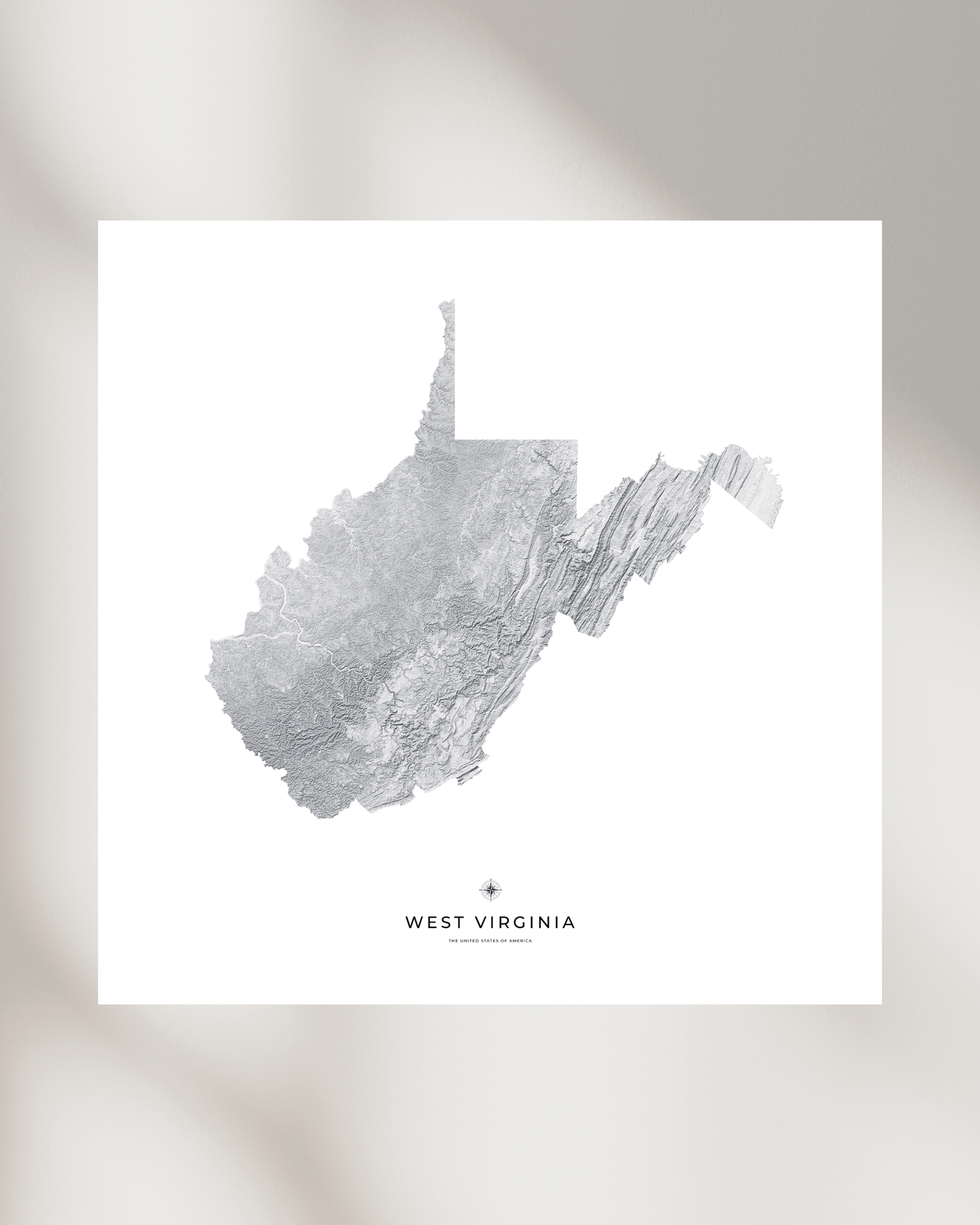 West Virginia - Fine Art Topographical Map Print