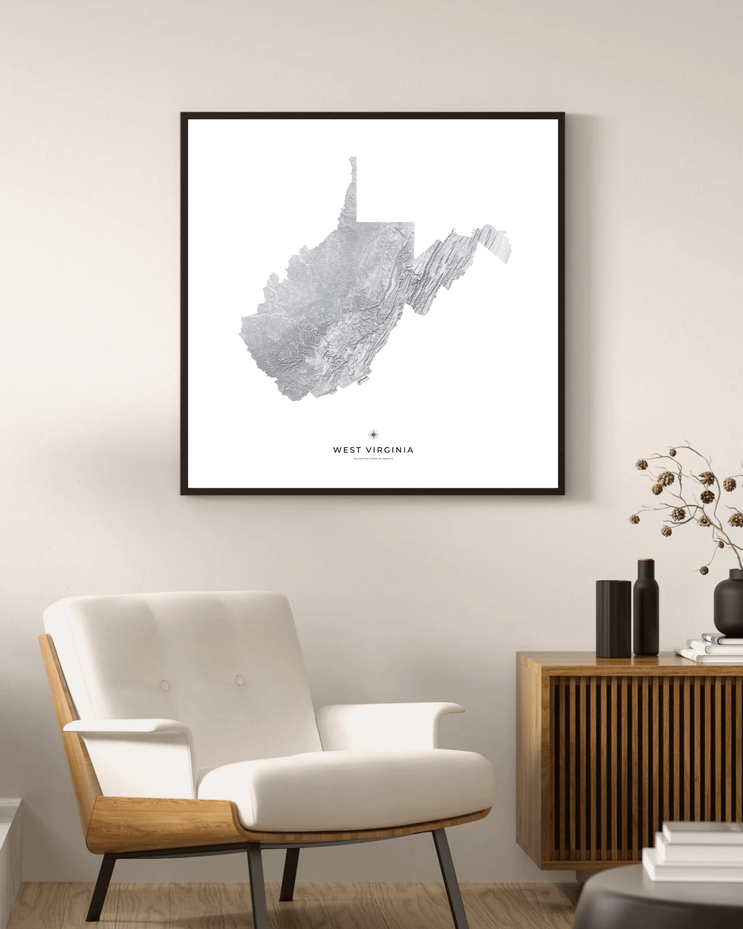 West Virginia - Fine Art Topographical Map Print