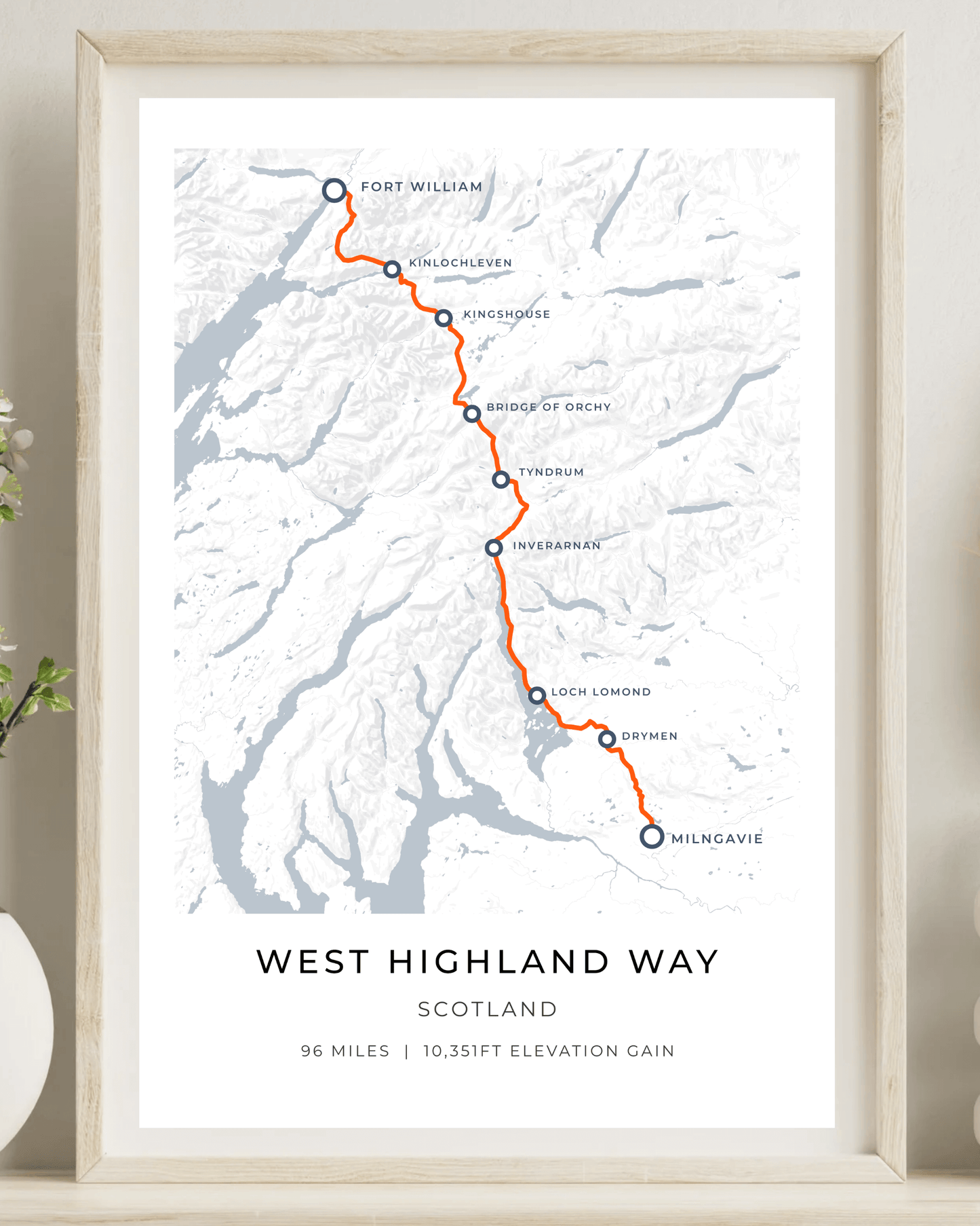 West Highland Way - Route Map Print