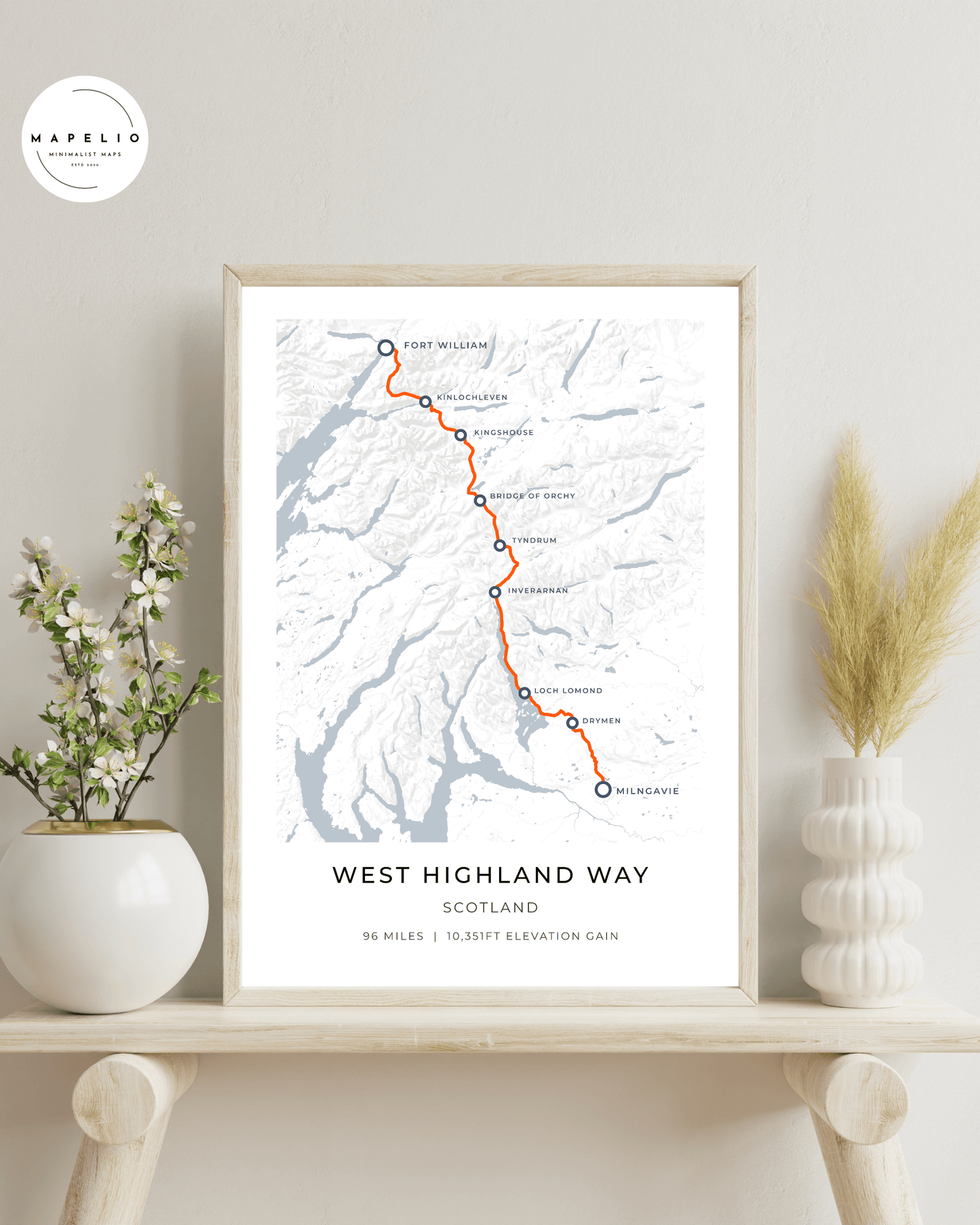 West Highland Way - Route Map Print